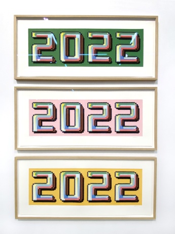 JÜRGEN STOLLHANS|2022, 2022|Blockdruck, mit Rahmen 45 × 91 cm|Auflage 11 (G5, R3, I3)
